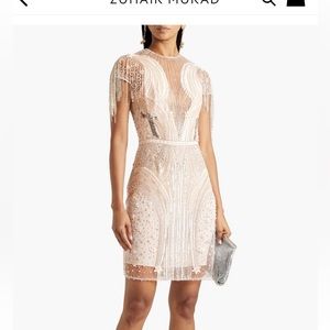 Zuhair Murad Embellished Silk Blend tulle and crepe de chine mini dress